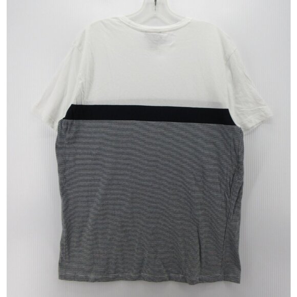 Magaschoni Shirt Large White Pullover T Tee Colorblock Striped Crewneck - Picture 6 of 9